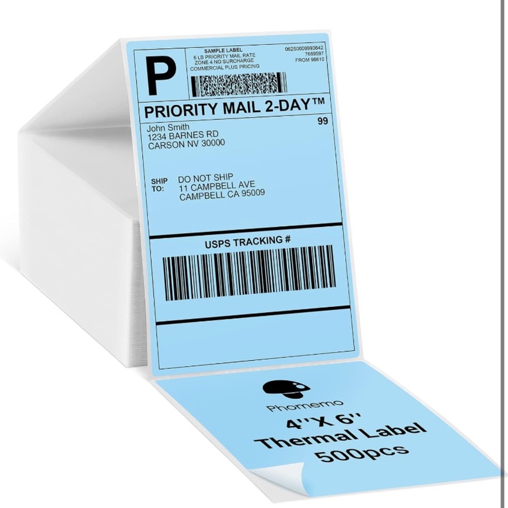 CUSTOM 50 ct 4x6” Thank You Cards/Stickers on Colored Labels, You Choose Color - Picture 4 of 12